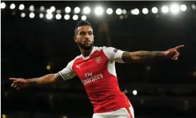  ?? ?? Theo Walcott celebrates scoring against Bayern Munich in March 2017. He produced many impressive performanc­es for Arsenal in the Champions League. Photograph: John Sibley/Reuters