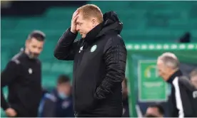  ?? Photograph: Jeff Holmes/PA ?? Neil Lennon during Celtic’s 2-0 home defeat to Ross County in the Scottish League Cup on Sunday.