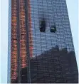  ?? FOTO: DPA ?? Zerstörte Fenster einer Wohnung im Trump Tower.