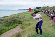  ?? CHARLIE NEIBERGALL — THE ASSOCIATED PRESS ?? Team USA’s Bryson DeChambeau hits on the third hole during a practice day at the Ryder Cup at the Whistling Straits Golf Course on Sept. 21 in Sheboygan, Wis.