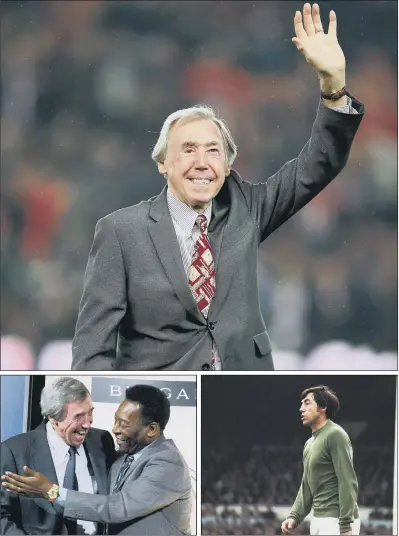  ?? PICTURES: PA/GETTY. ?? GREAT OF THE GAME: Gordon Banks cemented his place in footballin­g history with a spectacula­r save from a Pelé header when England were playing Brazil in the 1970 World Cup. Pelé would later say it was the greatest save he had ever seen. Banks, above right, playing for Stoke.