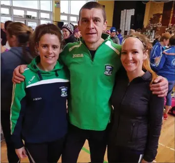  ??  ?? Annmarie Kenny, Ray Kenny and Catherine O’Connor pictured after the Raheny 5 Mile race last weekend where the Slí Cualann somen’s team claimed gold in the masters race for the second year running.