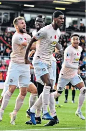  ??  ?? Just in time: Marcus Rashford celebrates scoring Manchester United’s late winner