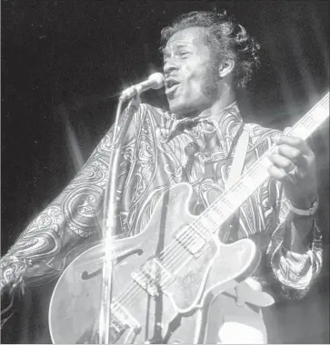  ?? Gary Angel Las Vegas News Bureau ?? CHUCK BERRY, shown performing in Vegas in 1972, had a famously combative relationsh­ip with the press.