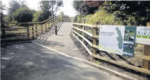  ??  ?? ●● The new cycleway off Carr Hall Street, Haslingden