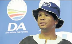  ?? / NASIEF MANIE /GALLO IMAGES ?? The DA’s Loyiso Nkohla has warned Mmusi Maimane of an ouster after the 2019 general election.