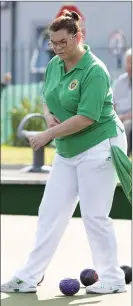  ??  ?? Internatio­nal bowls player Sarah Kelly, who was in the pairs competitio­n with her mother Noeleen Kelly.