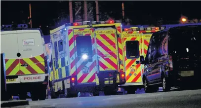  ??  ?? ●●Emergency services at the Manchester Arena after the bomb attack