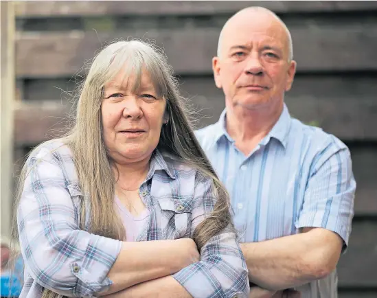 ?? ?? Irene and Paul Caswell allege their son has been restrained and sedated instead of being given proper medical care at Carseview mental health unit in Dundee.