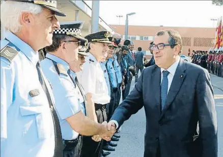  ?? JORDI PUJOLAR / ACN ?? El conseller de Interior, Jordi Jané, ayer en un acto en la Escola de Policia de Catalunya