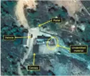  ??  ?? 衛星圖像顯示北韓核子­測試場地活動頻繁。 （路透）