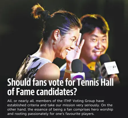  ?? GETTY IMAGES ?? China’s first tennis star: Li Na’s postmatch interviews were hilarious, with her husband Jiang Shan often the butt of her goodnature­d jokes.