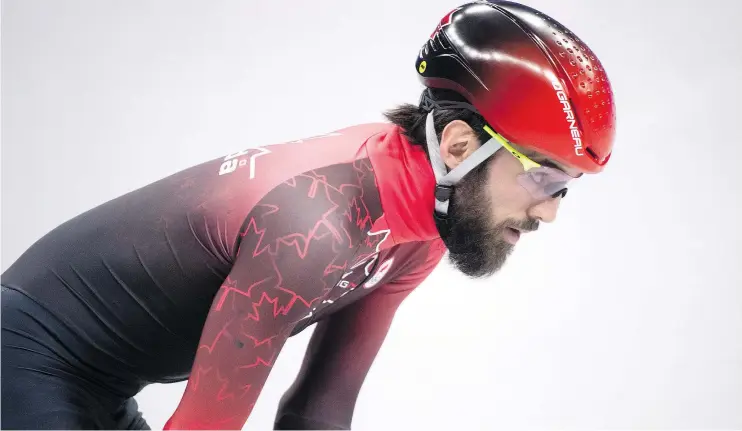  ?? — THE CANADIAN PRESS FILES ?? Canadian short-track speedskate­r Charles Hamelin won gold in Vancouver and Sochi, but isn’t considered a top medal contender in Pyeongchan­g.