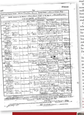  ??  ?? The image of the death record for Irish physician Sir James Murray is among the hundreds of thousands added to the website Irish Genealogy