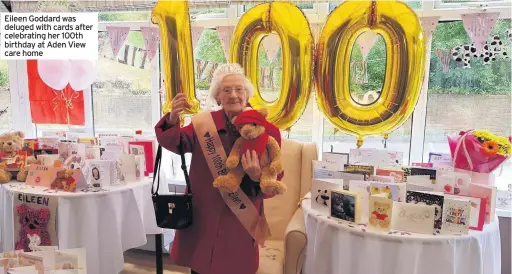  ??  ?? Eileen Goddard was deluged with cards after celebratin­g her 100th birthday at Aden View care home