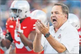  ?? [ADAM CAIRNS/DISPATCH] ?? Offensive coordinato­r Kevin Wilson went back to the drawing board after the Oklahoma loss and it’s paid off: Ohio State has averaged 52.5 points in its past four games.