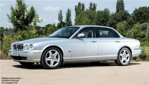  ??  ?? Bulletproo­f ex-prime ministeria­l XJ8 sold for a bargain £27k