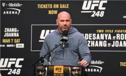  ?? Photograph: Josh Hedges/Zuffa LLC via Getty Images ?? Dana White: ‘I’ll tell you this, I’m this close to getting a deal done’.