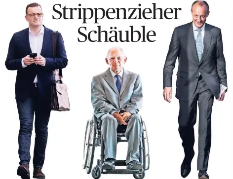  ?? FOTOS: DPA ?? Wolfgang Schäuble gilt zwar als Jens Spahns Förderer, wünscht sich aber Friedrich Merz an der CDU-Spitze.