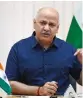  ?? — PTI ?? Delhi deputy CM Manish Sisodia addresses the media in New Delhi on Tuesday.