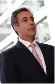  ??  ?? Trump’s lawyer Michael Cohen