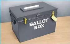  ??  ?? Polling day The ballot boxes await your voiting slips