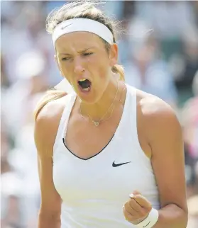  ?? Picture: Reuters ?? TOUGH COOKIE. Belarus’ Victoria Azarenka celebrates during her third round match against Great Britain’s Heather Watson. Azarenka won 3-6, 6-1, 6-4.