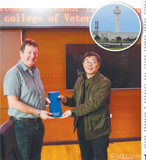  ??  ?? INTERNATIO­NAL LINKS: Professor Trevor Drew at Jilin University, where he forged a close profession­al relationsh­ip with scientists, including Dr Tu, who did genetic modificati­on on bats. ABOVE: The CSIRO lab in Geelong.