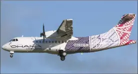  ?? HAWAIIAN AIRLINES photo ?? An ‘Ohana by Hawaiian jet takes to the skies. Hawaiian Airlines announced Friday that it would be temporaril­y suspending ‘Ohana service starting Nov. 1, spurring concern among officials who say the service is a lifeline for Molokai and Lanai residents.