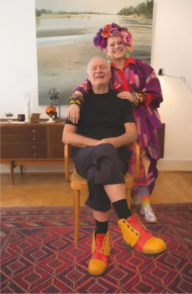  ??  ?? SIR KENNETH GRANGE AND BETHAN LAURA WOOD, BOTH RECIPIENTS OF A 2016 LONDON DESIGN MEDAL, PHOTOGRAPH­ED AT GRANGE’S HAMPSTEAD HOME