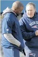  ?? STEVEN SENNE/AP ?? Patriots coach Bill Belichick will match up for the first time against former assistant Brian Flores on Sunday in Miami.