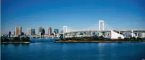  ??  ?? The Rainbow Bridge is a suspension bridge crossing the northern Tokyo Bay. by Wang Yuncong