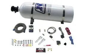  ??  ?? Designed for diesels with factory to moderate fuel systems, the Stacker 2 nitrous system from Nitrous Express is a safe, cost-effective way to add up to 150 hp to your combinatio­n. The NX kit employs a 0.093 orifice Lightning series solenoid, -4 AN braided stainless feed lines, a 15-pound nitrous bottle with NX’S 45-degree bottle valve, and all fittings and necessary installati­on hardware. The Stacker 2 system retails for $641.63.