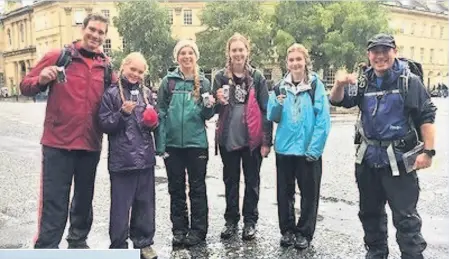  ??  ?? Walkers tackled Solsbury Hill, Lansdown Ridge and Kelston Round Hill to raise funds at the inaugural Bath Marches