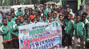  ??  ?? Proud young swimmers from Ikoyi Club 1938 at the Swimfest event last month in Germany.
