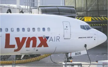  ?? TODD KOROL / THE CANADIAN PRESS FILES ?? Lynx Air, which ceased operations and filed for creditor protection in late February,
said in court filings that the company hired to handle bookings, Texas-based Sabre Corp., has hampered passenger reimbursem­ents.