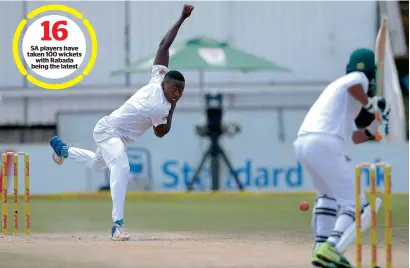  ?? AFP ?? Rabada took five for 30 as Bangladesh were bowled out for 172, a slight improvemen­t on their first innings of 147. —