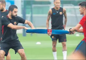  ?? FOTO: FCB ?? Arda Turan, durante una de las sesiones de entrenamie­nto con el Barça