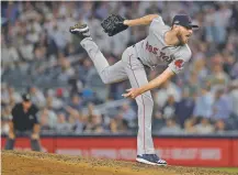  ?? JULIE JACOBSON/ASSOCIATED PRESS ?? Red Sox pitcher Chris Sale delivers against the Yankees during Game 4 of a American League Division Series on Tuesday in New York.