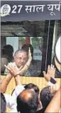  ?? HT FILE ?? Congress chief ministeria­l candidate Sheila Dikshit during the launch of a three-day bus yatra in New Delhi.