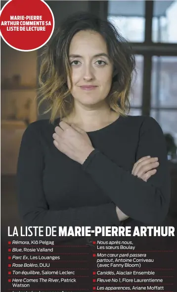  ??  ?? MARIE-PIERRE ARTHUR COMMENTE SA LISTE DE LECTURE