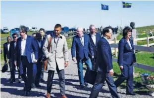  ?? Agence France-presse ?? Ambassador­s of the United Nations arrive at the annual informal working meeting with the UN Security Council on Saturday at Dag Hammarskjo­ld’s farm at Backakra, close to Ystad, southern Sweden.