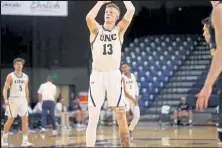  ?? UNC Athletics / Courtesy photo ?? UNC'S Bodie Hume shoots a free throw against Colorado Christian on Dec. 9.