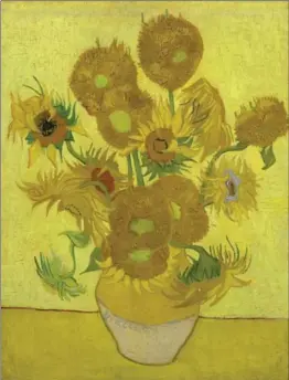  ?? VAN GOGH MUSEUM, AMSTERDAM, NYT ?? "Sunflowers" (1889), from the Van Gogh Museum, Amsterdam. It and four other versions of Van Gogh’s "Sunflowers" will be showcased simultaneo­usly on Facebook Live on Aug. 14 in a collaborat­ion among art museums on three continents.