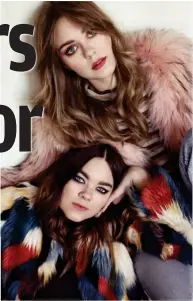  ?? Picture: LAUREN DUKOFF ?? A raw return: First Aid Kit’s Johanna, top, and Klara