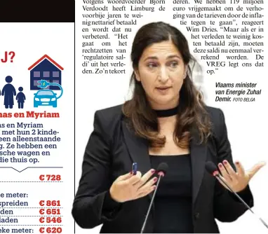  ?? FOTO BELGA ?? Vlaams minister van Energie Zuhal Demir.