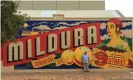  ??  ?? Stefano de Pieri stands in front of a Mildura sign. Photograph: SBS