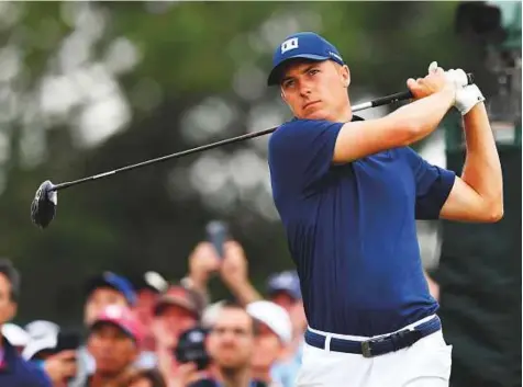  ?? USA Today Sports ?? Jordan Spieth tees off the ninth hole during the second round of the US Open at Shinnecock Hills. The tournament ended in disappoint­ment for Spieth as he missed his first cut at a major since the 2014 PGA Championsh­ip.