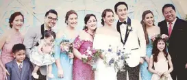  ??  ?? The newlyweds with (from left) Malou, Rohan, Elise and Gen Gerard Feliciano, Jennifer Feliciano-Hern, Amy Feliciano and Angelica, Ysabella and John Gregory Palanca.