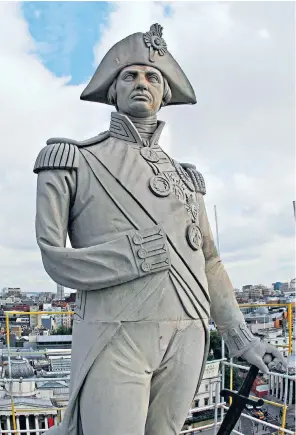  ??  ?? Should Nelson be toppled? Protesters claim that the Admiral was actually a white supremacis­t